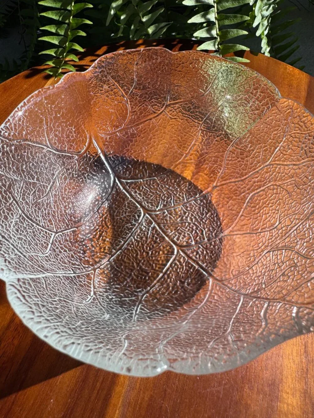 Vintage Arcoroc France Aspen Leaf Glass Bowl, 5